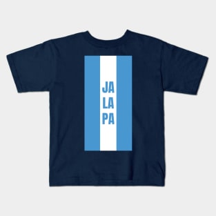 Jalapa City in Guatemala Flag Colors Vertical Kids T-Shirt